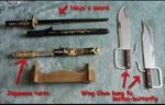 Collection of training swords